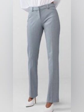 Express Grey Mid Rise Columnist Barely Boot Cut Dress Pants